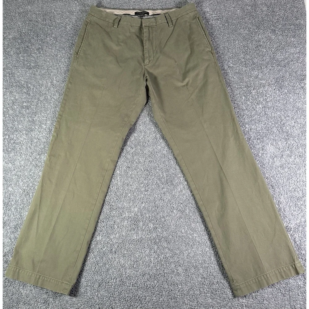 Banana Republic Gavin Chinos Mens 32x30 Olive Green 100% Cotton Workwear Preppy